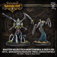 master necrotech mortenebra and deryliss cryx warcaster and skarlock thrall character solo